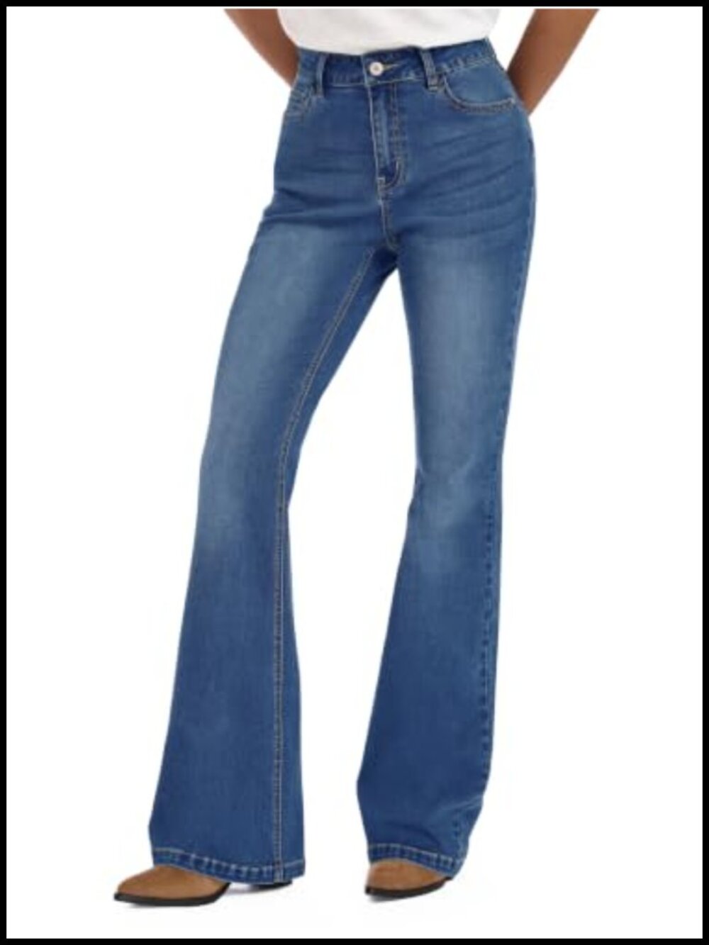 Tall Women's Flare Jeans Curvy Stretch Denim 34 36 38 Inseam